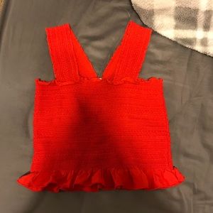 LA hearts red ruffle crop top!